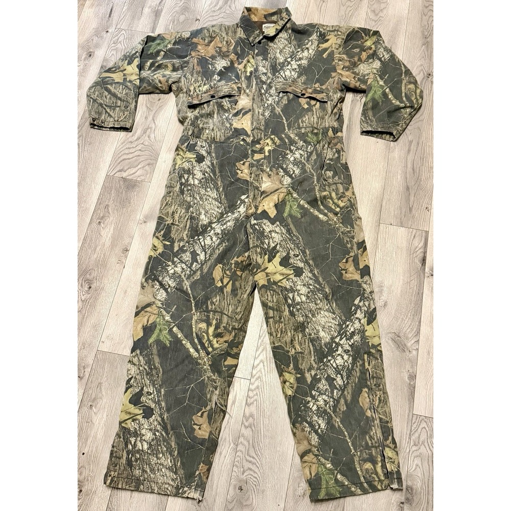 Vintage Field Staff Mossy Oak Camo Insulated Hunting Coveralls. Sz. XL